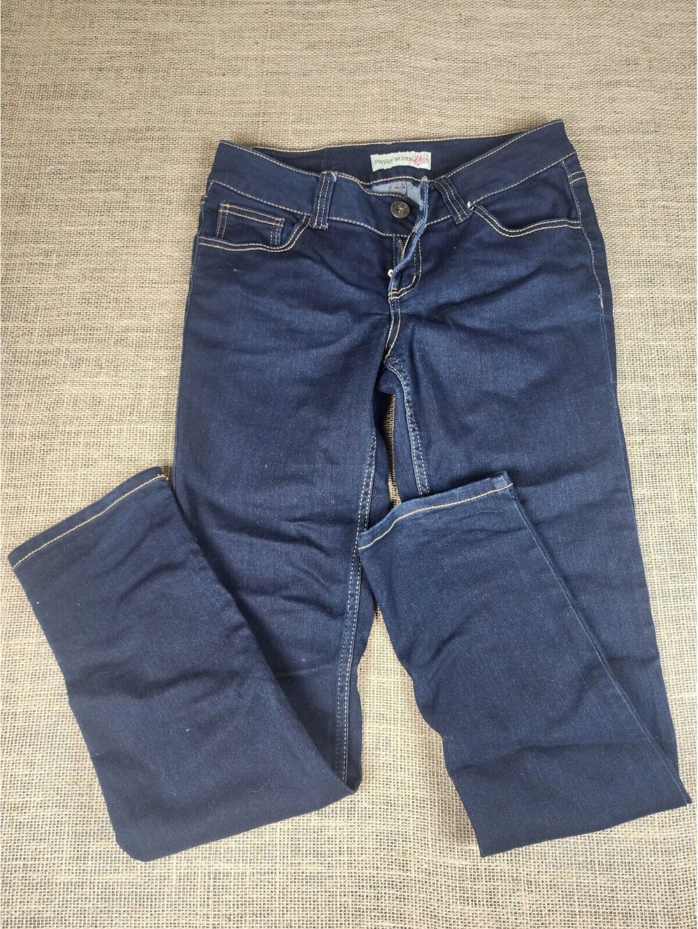 Paris Blues Juniors 11 Dark Wash Low Rise Bootcut Jeans Y2K Stretch Denim